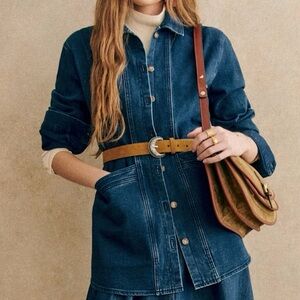 NWT Sezane Will Jacket Indigo Denim Size Small